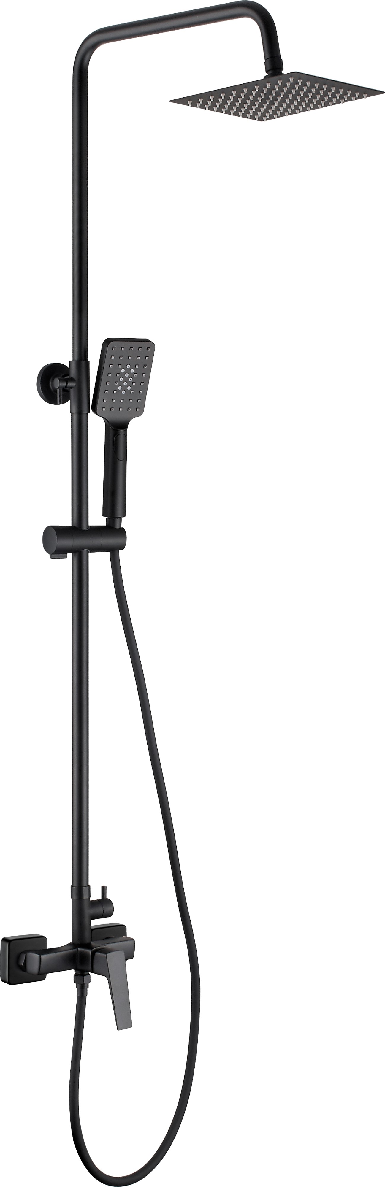 Deante Blur conjunto de ducha a pared con rociador con efecto lluvia negro NQL_N4XM