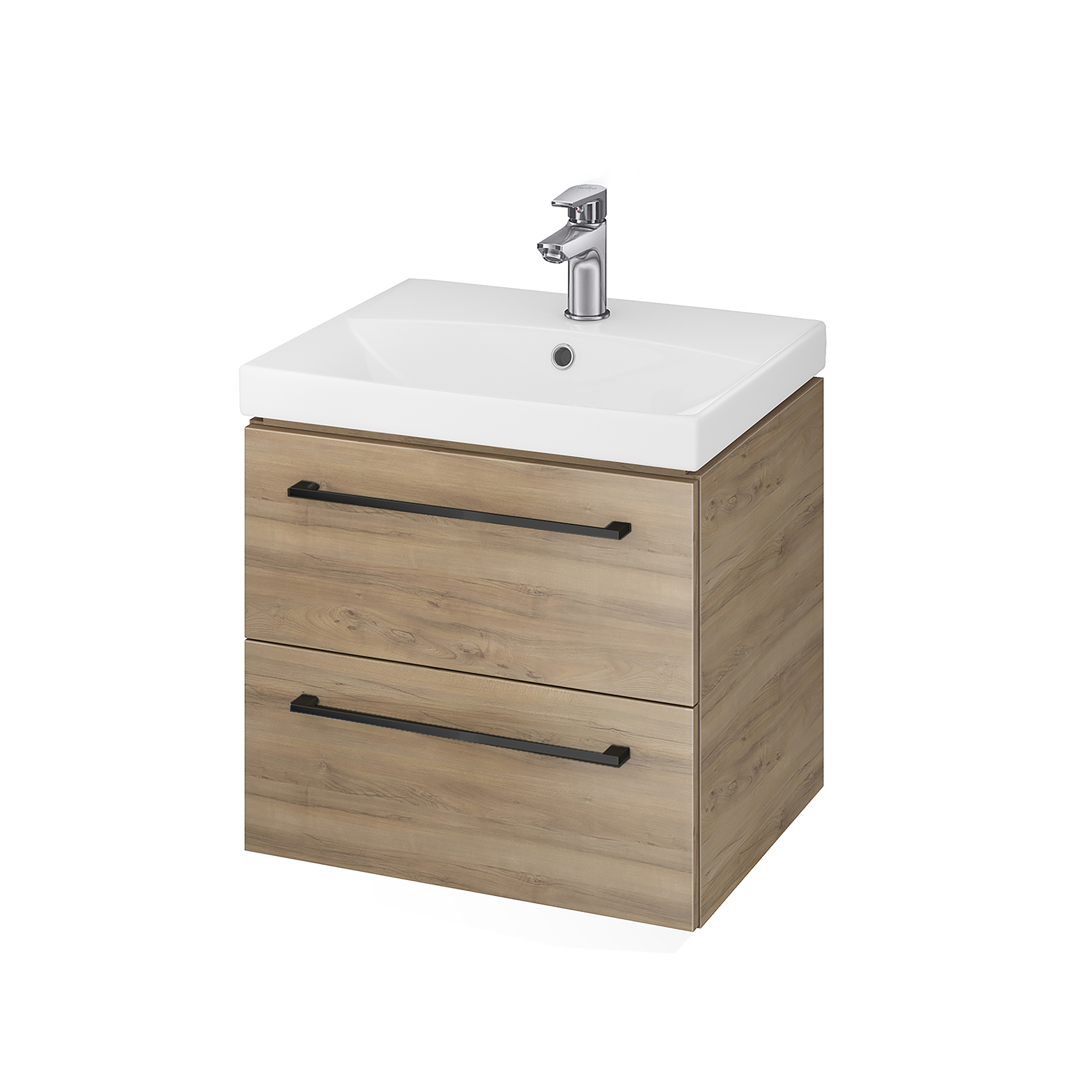 Cersanit Gala lavabo con mueble y tiradores 50.5 cm nogal S801-368