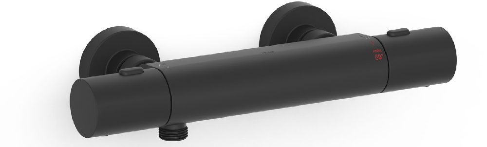Tres Over-Wall grifo para ducha a pared con termostato negro 19016401NM