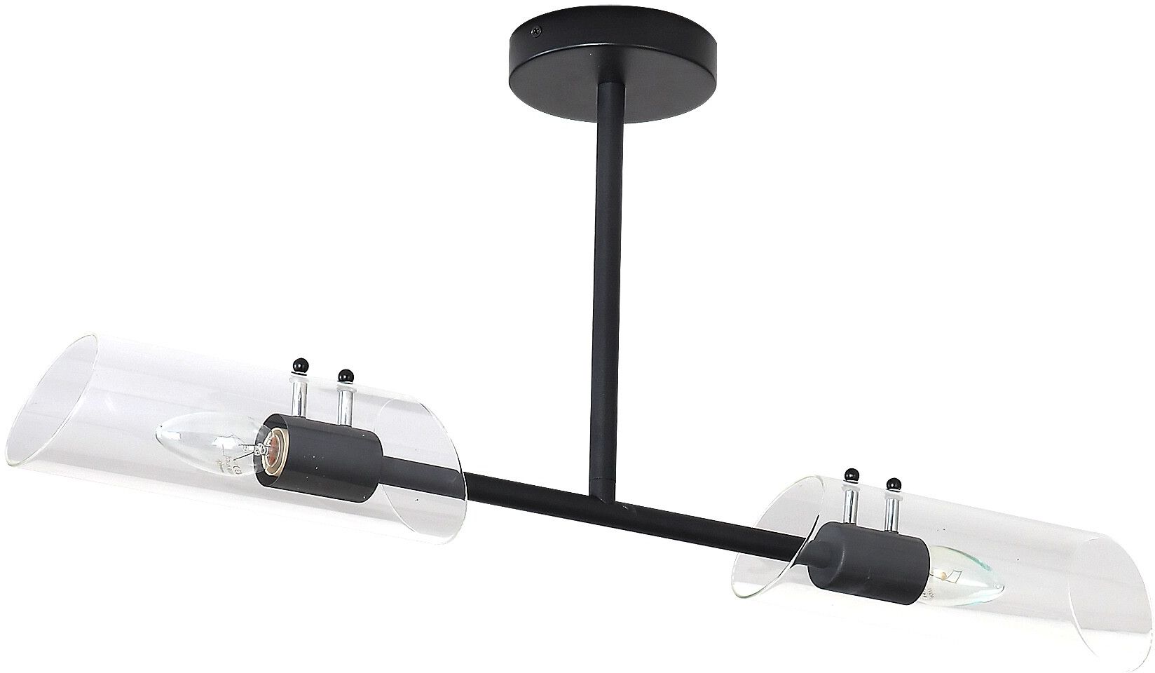 Rabalux Teodoro lámpara de techo 2x12 W negro-transparente 75028