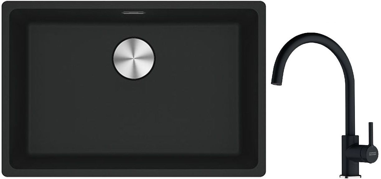 Conjunto fregadero de granito Franke Maris 125.0686.715, grifo de cocina Franke Lina 115.0626.020