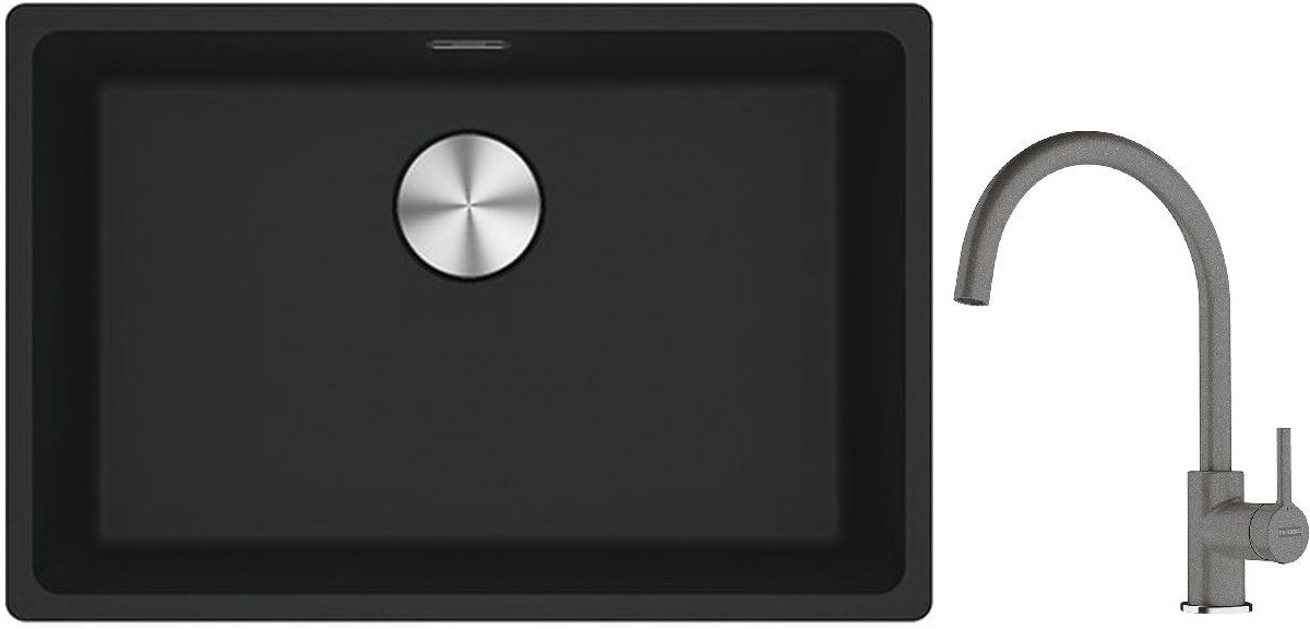 Conjunto fregadero de granito Franke Maris 125.0686.715, grifo de cocina Franke Lina 115.0626.022