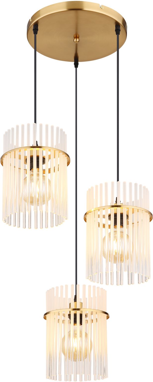 Globo Lighting Gorley lámpara colgante 3x60 W blanco-negro-oro 15698-3HRM