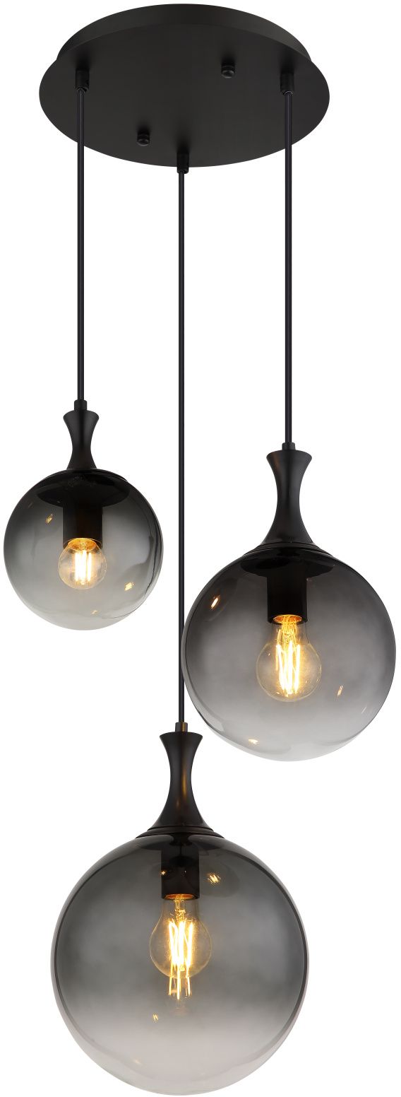 Globo Lighting Dalton lámpara colgante 3x10 W negro-humado 15885-3H