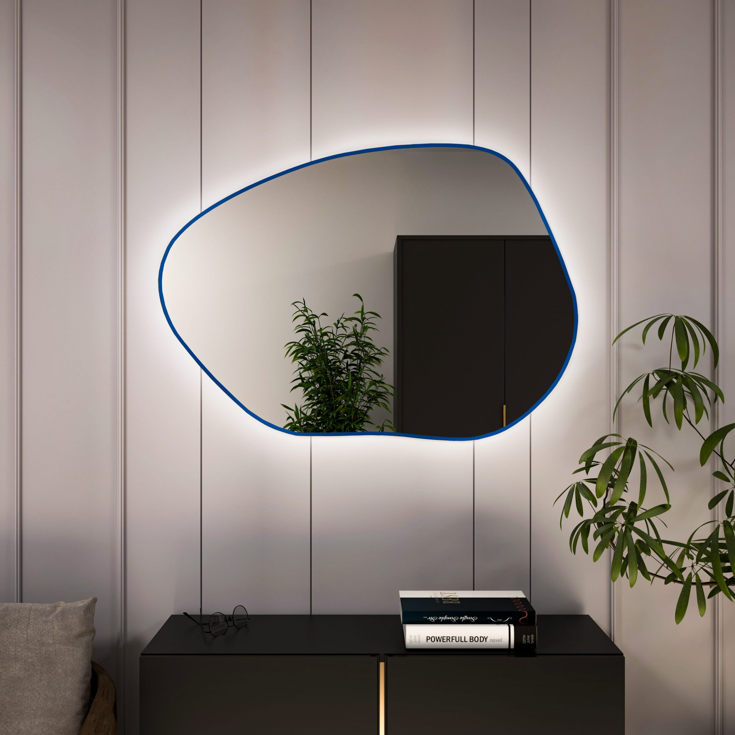 Baltica Design Bright Stain I espejo 80x57 cm con iluminación azul 5904107931517