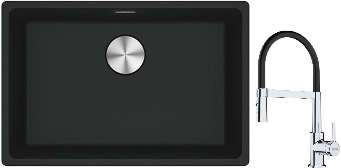 Conjunto fregadero de granito Franke Maris 125.0686.715, grifo de cocina Franke Lina 115.0626.085