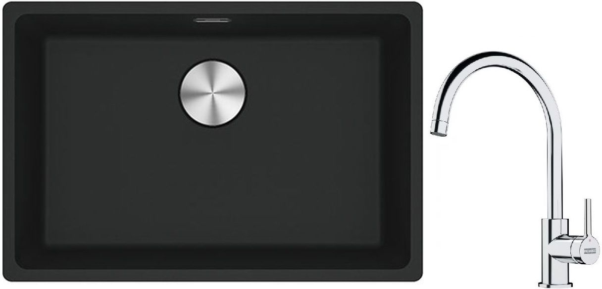 Conjunto fregadero de granito Franke Maris 125.0686.715, grifo de cocina Franke Lina 115.0693.228