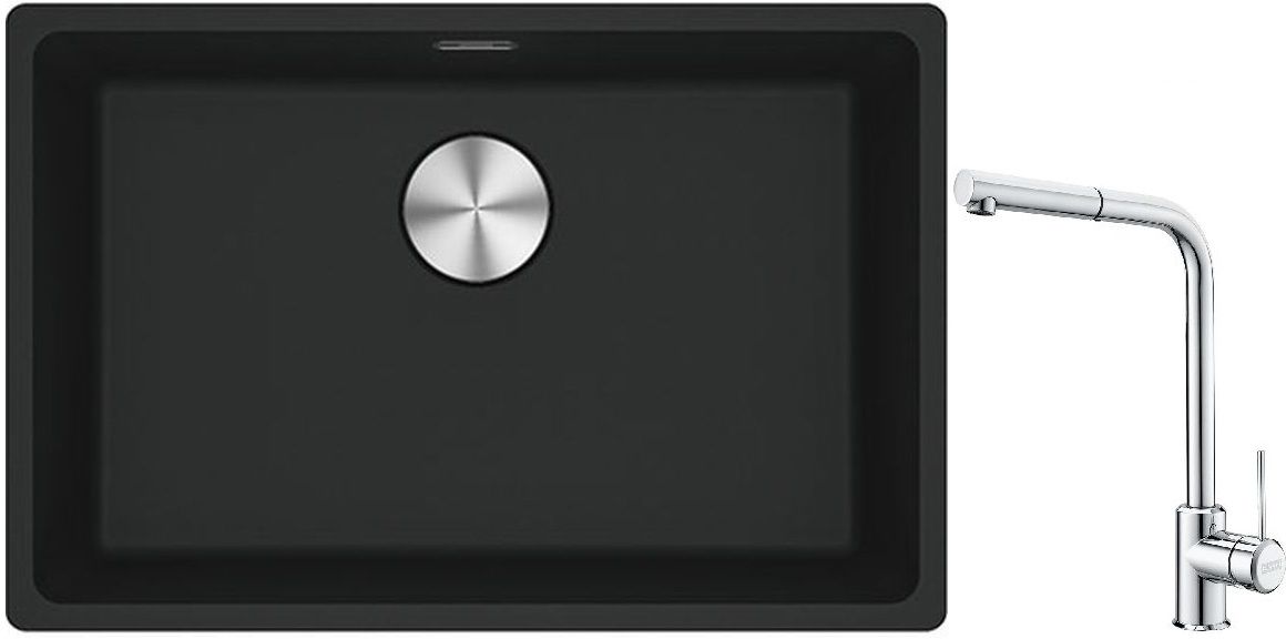 Conjunto fregadero de granito Franke Maris 125.0686.715, grifo de cocina Franke Sirius Side 115.0668.280