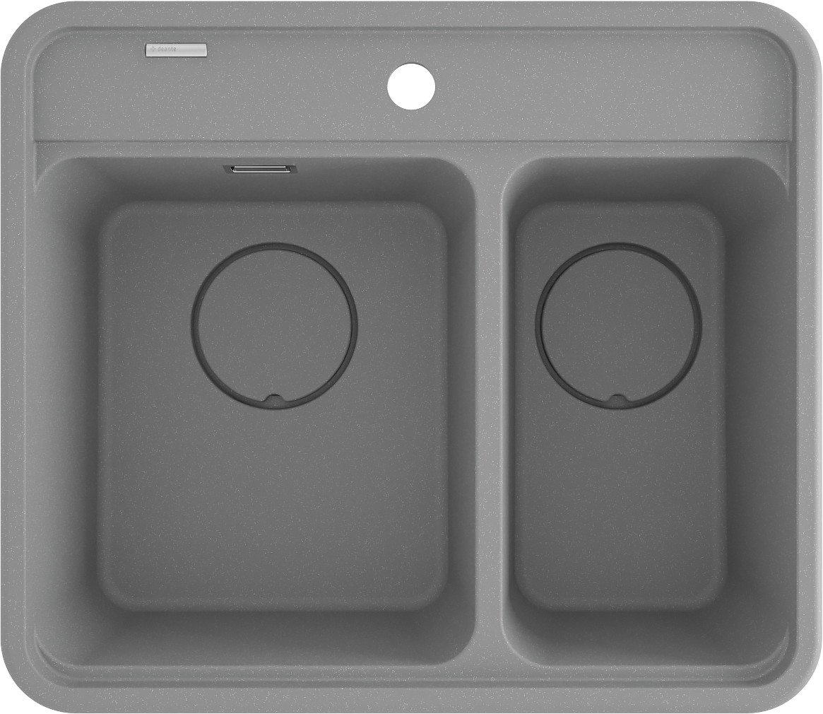 Deante Momi fregadero de granito 60x52 cm gris/grafito/ónix ZKM_S503