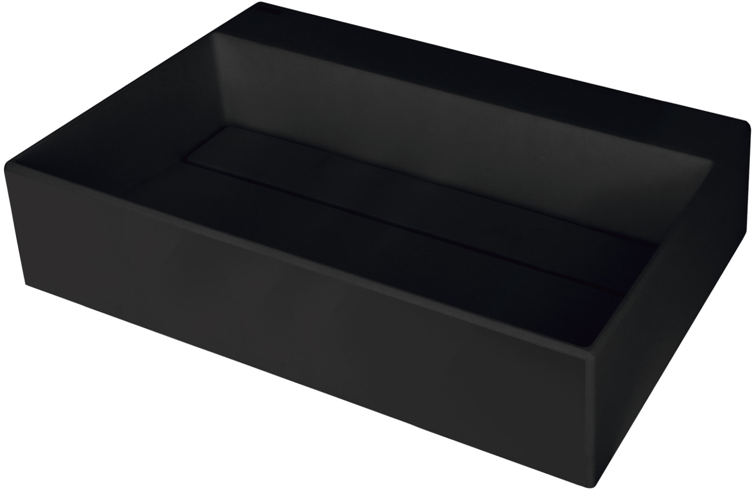 Deante Correo lavabo 60x40 cm rectangular sobre encimera negro CQR_NU6M