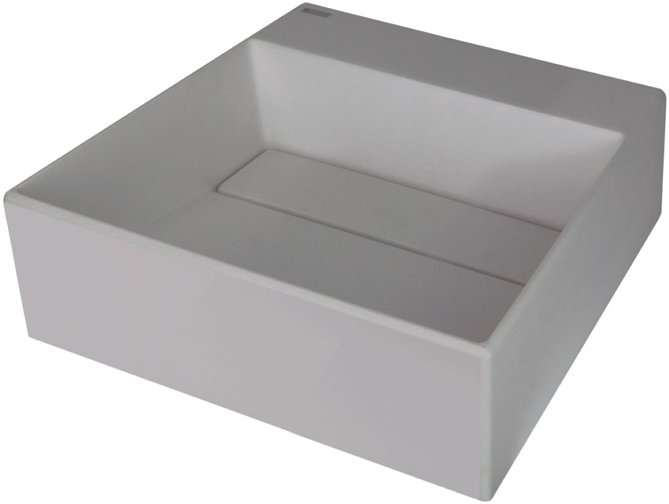Deante Correo lavabo 40x40 cm cuadrada sobre encimera gris/piedra CQR_SU4M