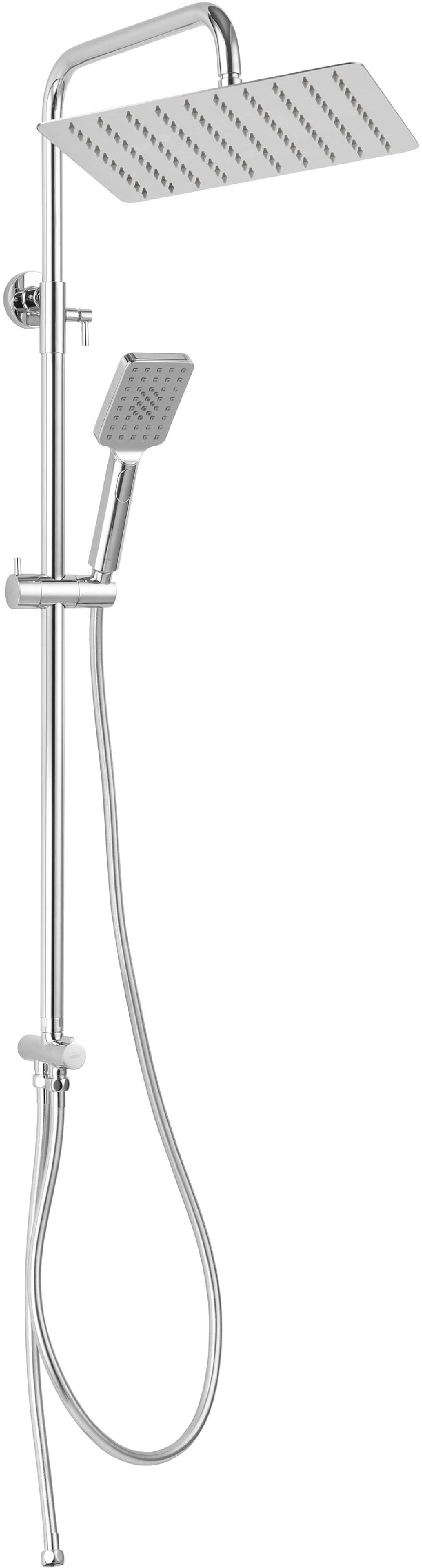 Ferro Wizard Square Pro conjunto de ducha a pared con rociador con efecto lluvia cromo NP48