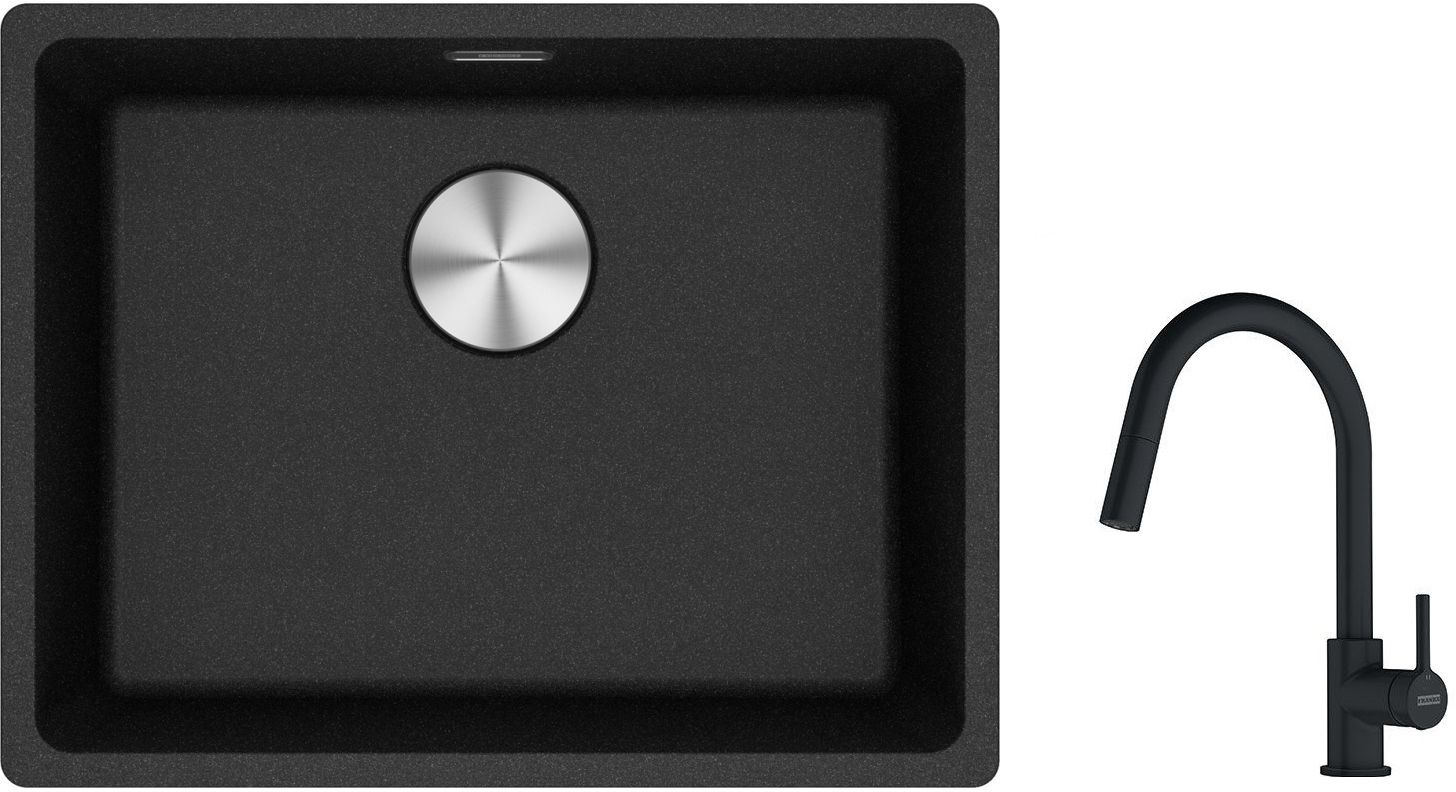 Conjunto fregadero de granito Franke Maris 125.0686.716, grifo de cocina Franke Lina 115.0626.053