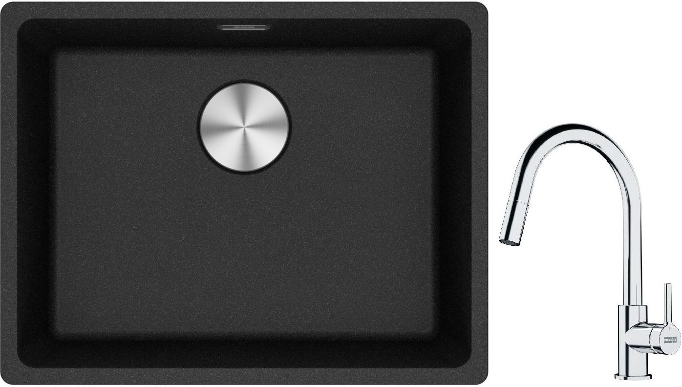 Conjunto fregadero de granito Franke Maris 125.0686.716, grifo de cocina Franke Lina 115.0693.229
