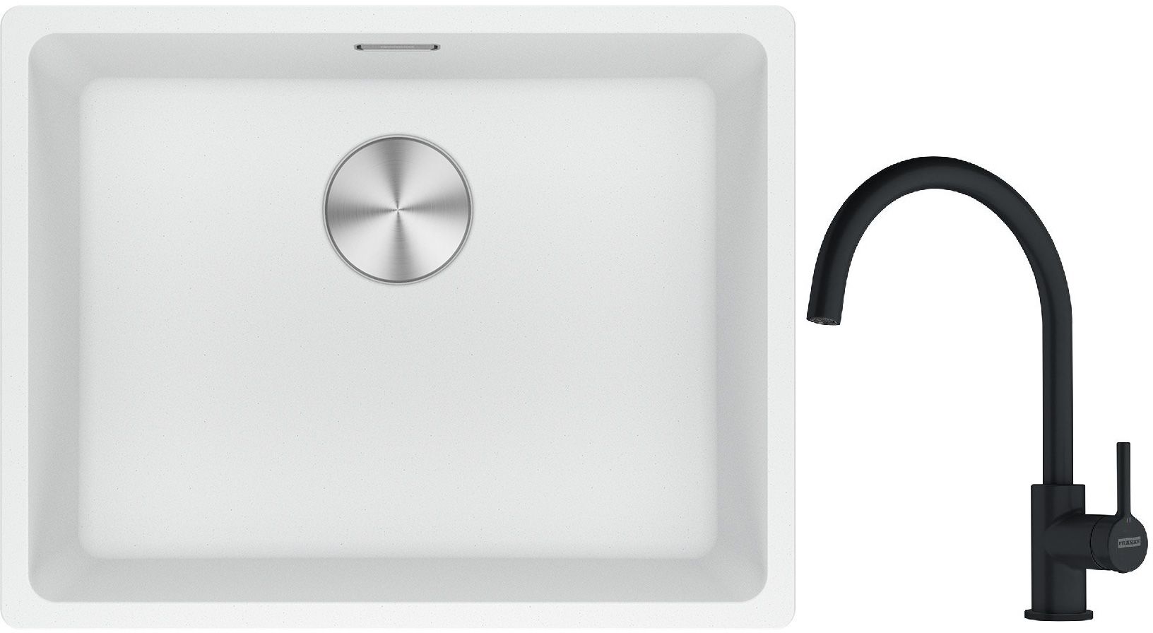 Conjunto fregadero de granito Franke Maris 125.0686.719, grifo de cocina Franke Lina 115.0626.019