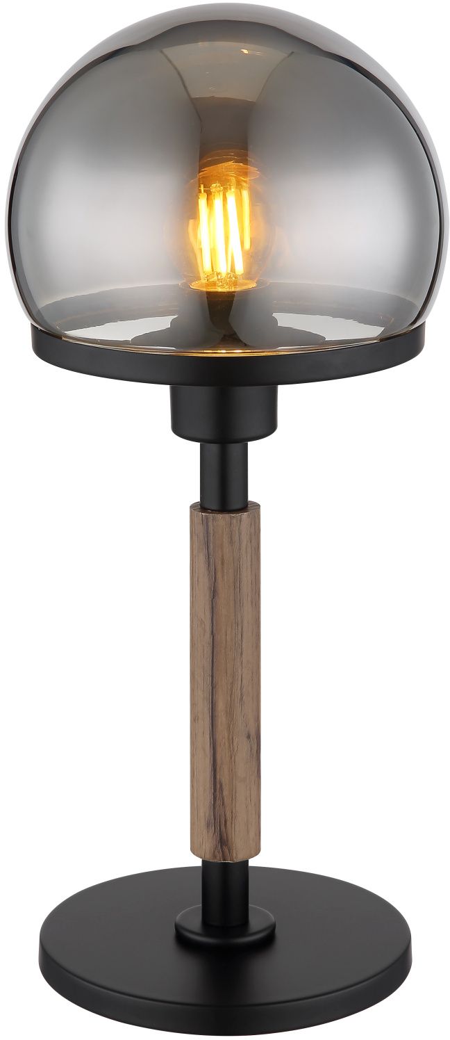 Globo Lighting Haku lámpara de sobremesa 1x40 W negro-ahumado-madera 21954S