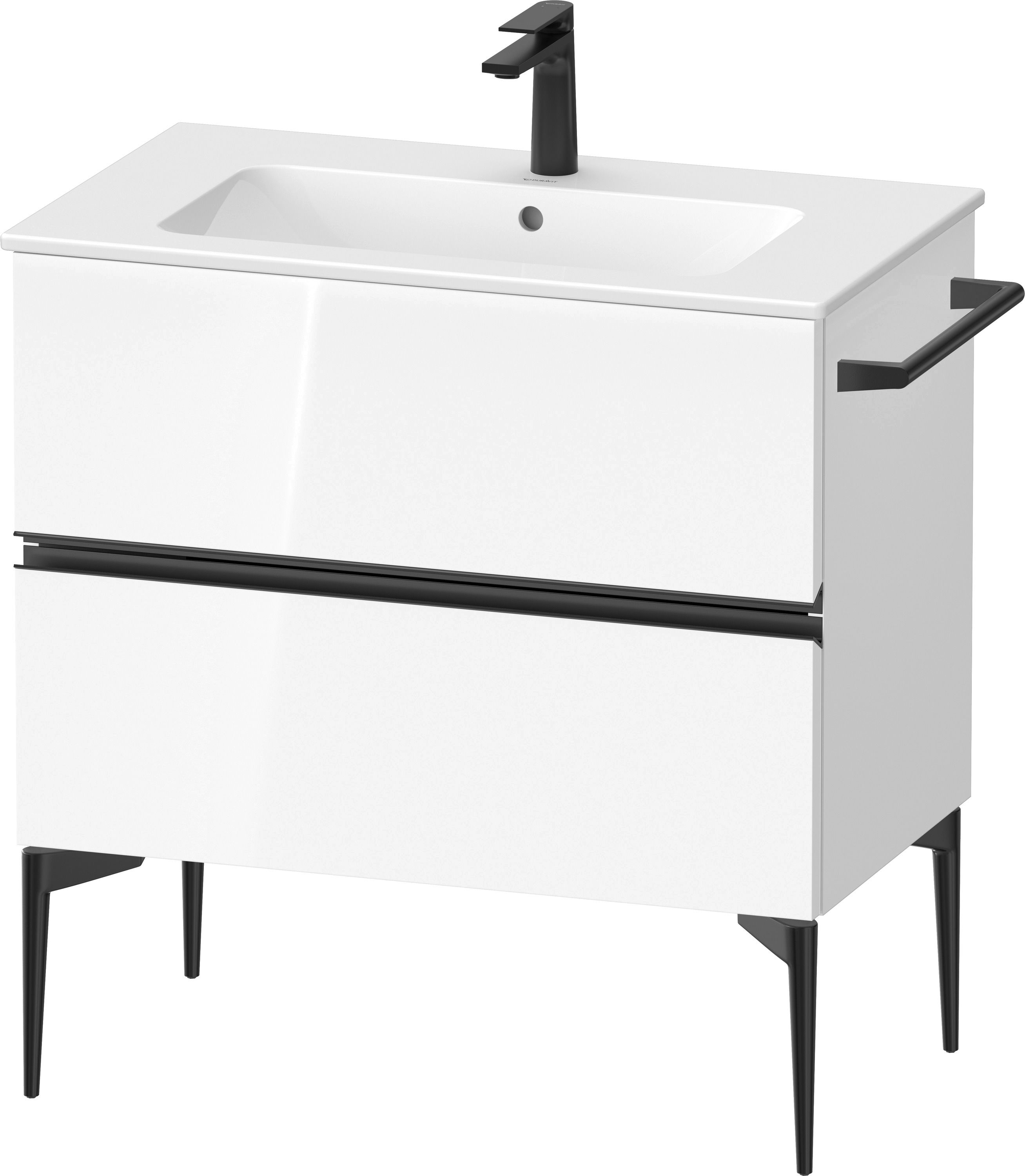 Duravit Sivida armario 81x47.7x59.1 cm suspendido, para lavabo blanco-negro SV46440BD220000