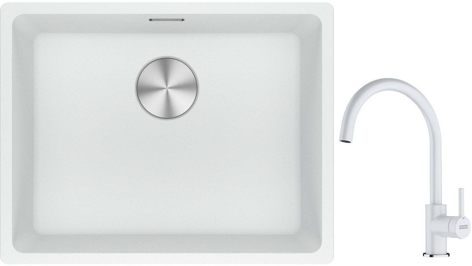 Conjunto fregadero de granito Franke Maris 125.0686.719, grifo de cocina Franke Lina 115.0626.024