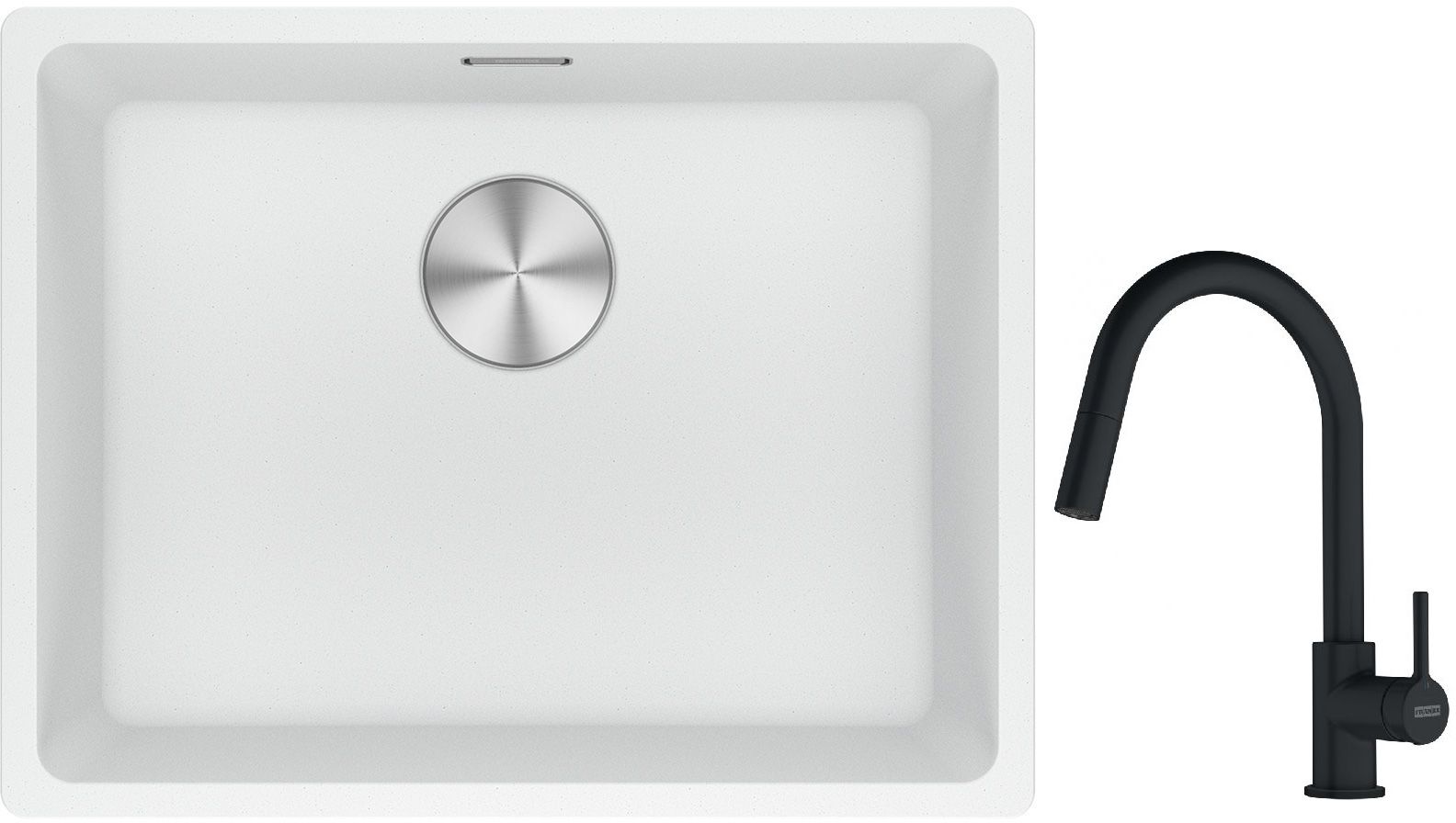 Conjunto fregadero de granito Franke Maris 125.0686.719, grifo de cocina Franke Lina 115.0626.053