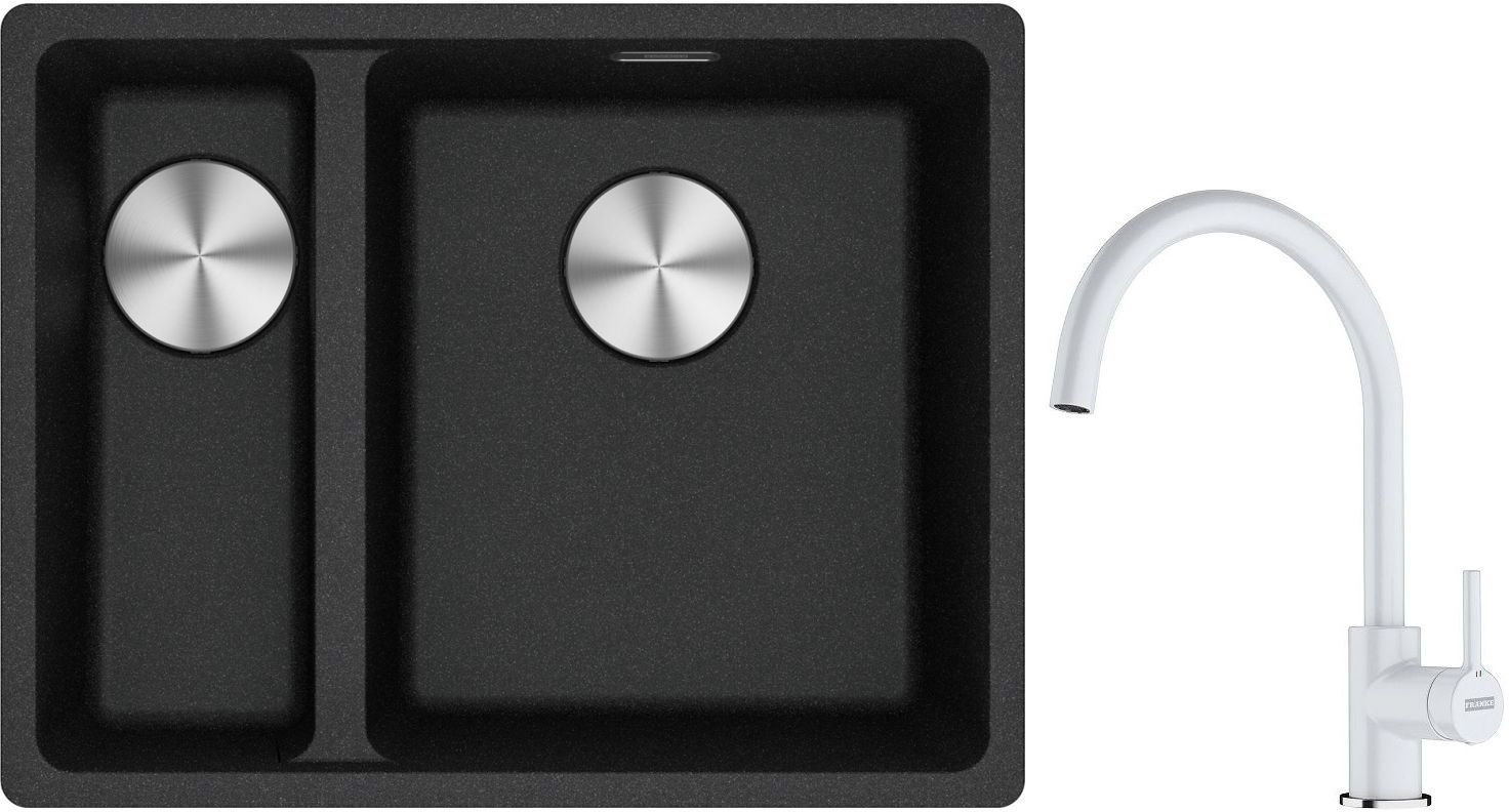 Conjunto fregadero de granito Franke Maris 125.0687.269, grifo de cocina Franke Lina 115.0626.024