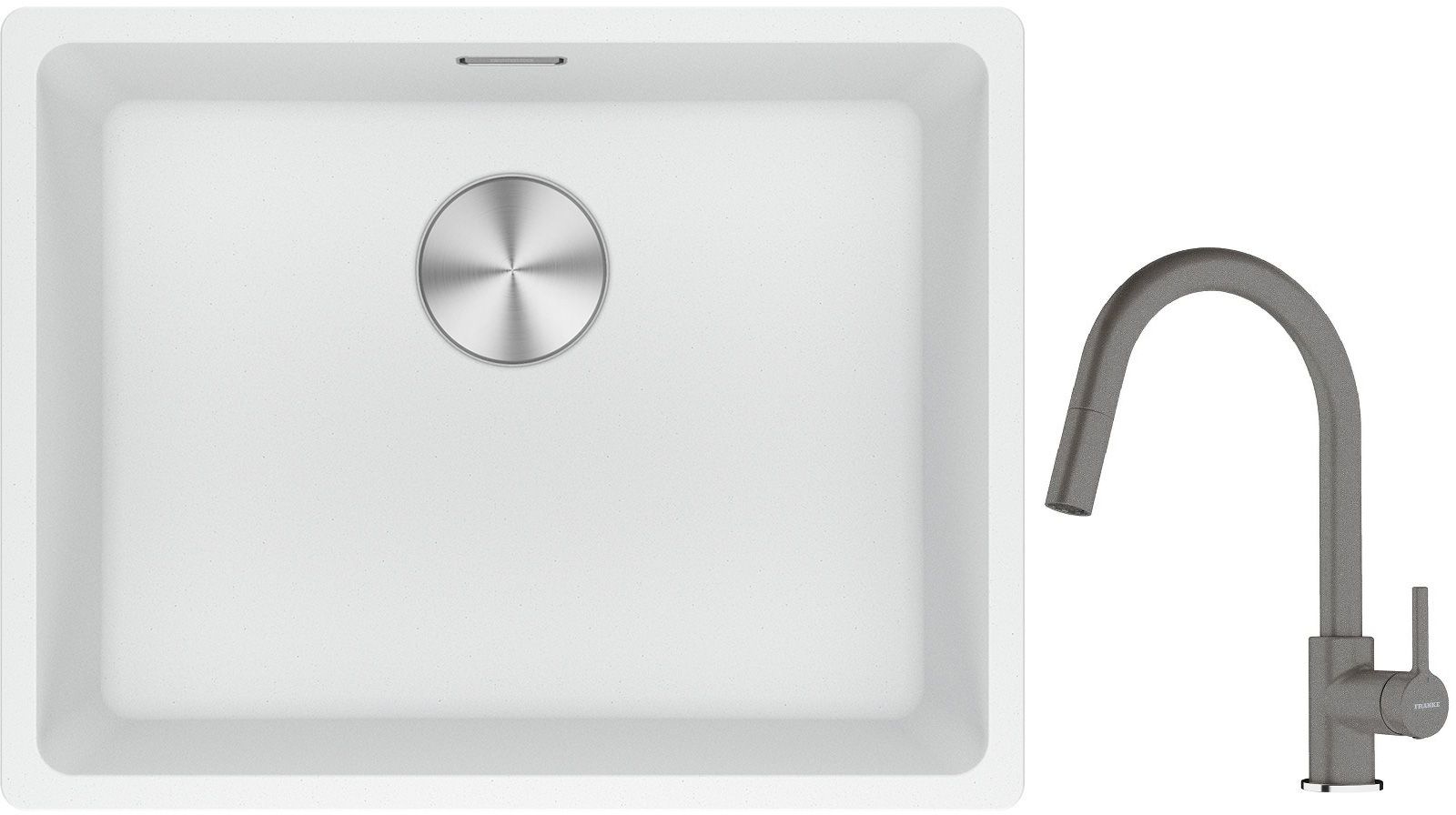 Conjunto fregadero de granito Franke Maris 125.0686.719, grifo de cocina Franke Lina 115.0626.057