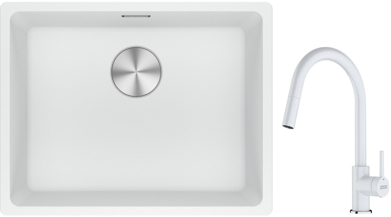 Conjunto fregadero de granito Franke Maris 125.0686.719, grifo de cocina Franke Lina 115.0626.081