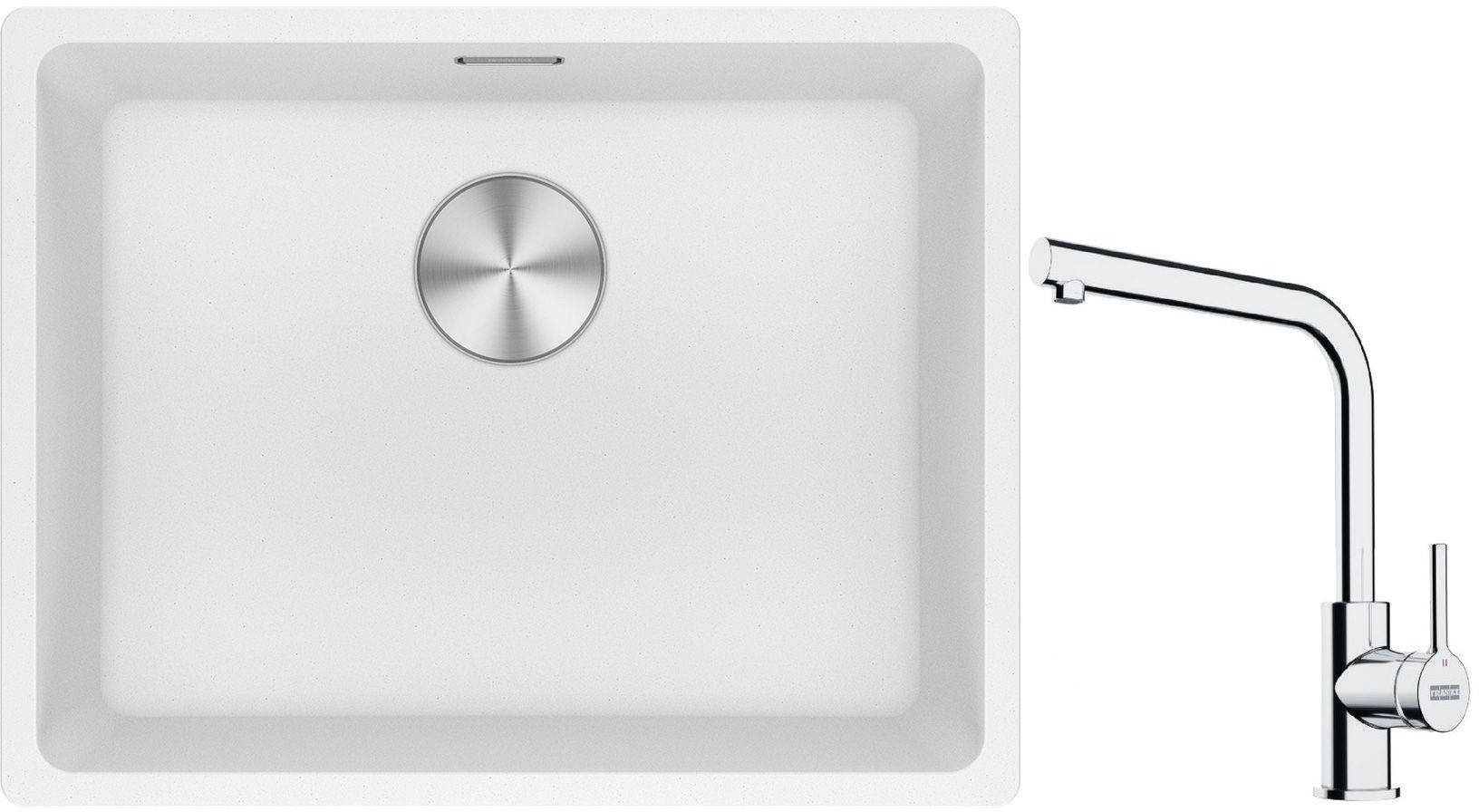 Conjunto fregadero de granito Franke Maris 125.0686.719, grifo de cocina Franke Lina 115.0693.230
