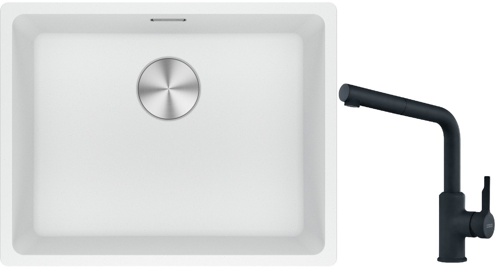 Conjunto fregadero de granito Franke Maris 125.0686.719, grifo de cocina Franke Urban 115.0627.523