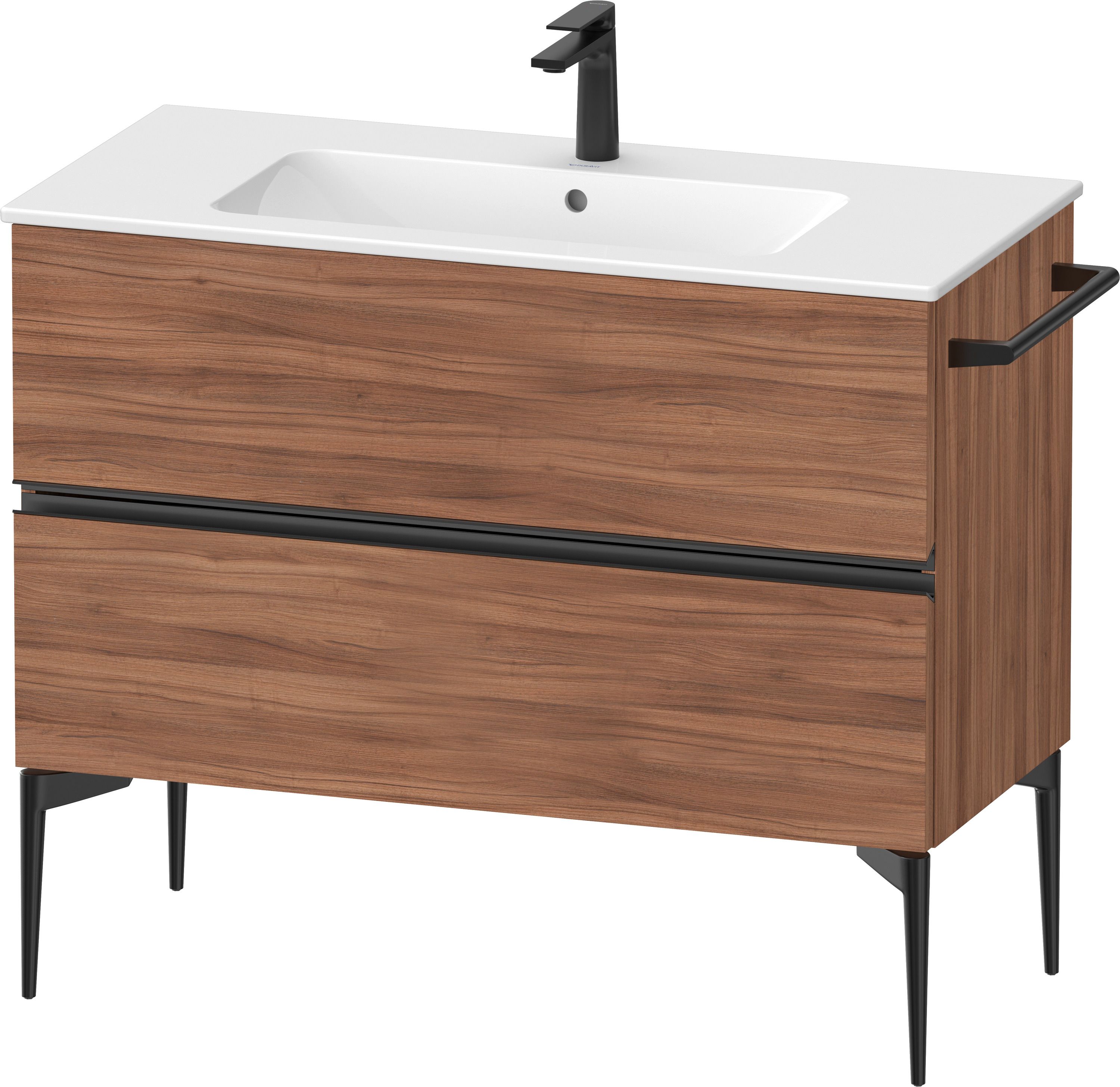 Duravit Sivida armario 101x47.7x59.1 cm suspendido, para lavabo negro-nogal SV46450BD790000