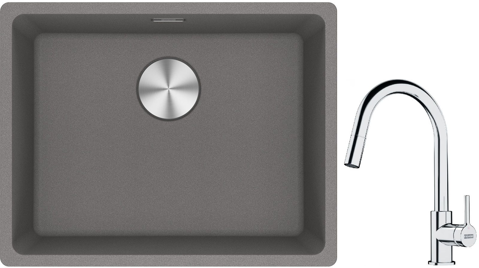 Conjunto fregadero de granito Franke Maris 125.0686.717, grifo de cocina Franke Lina 115.0693.229