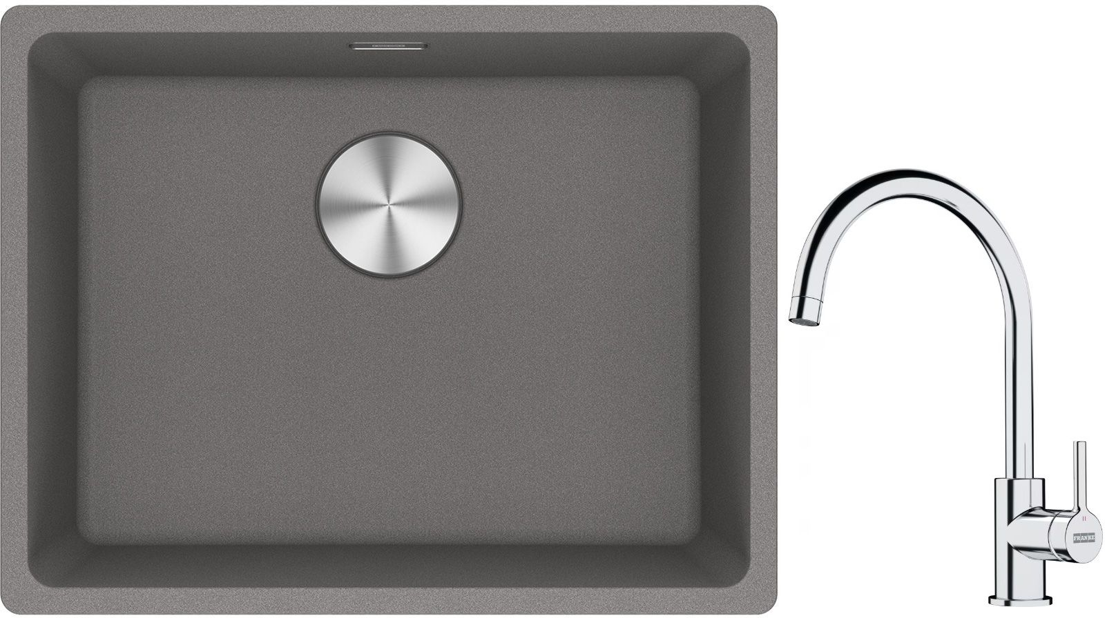 Conjunto fregadero de granito Franke Maris 125.0686.717, grifo de cocina Franke Lina 115.0693.228