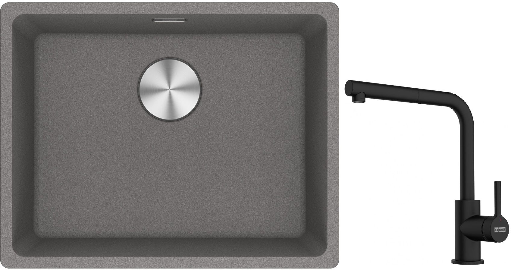 Conjunto fregadero de granito Franke Maris 125.0686.717, grifo de cocina Franke Lina 115.0712.435