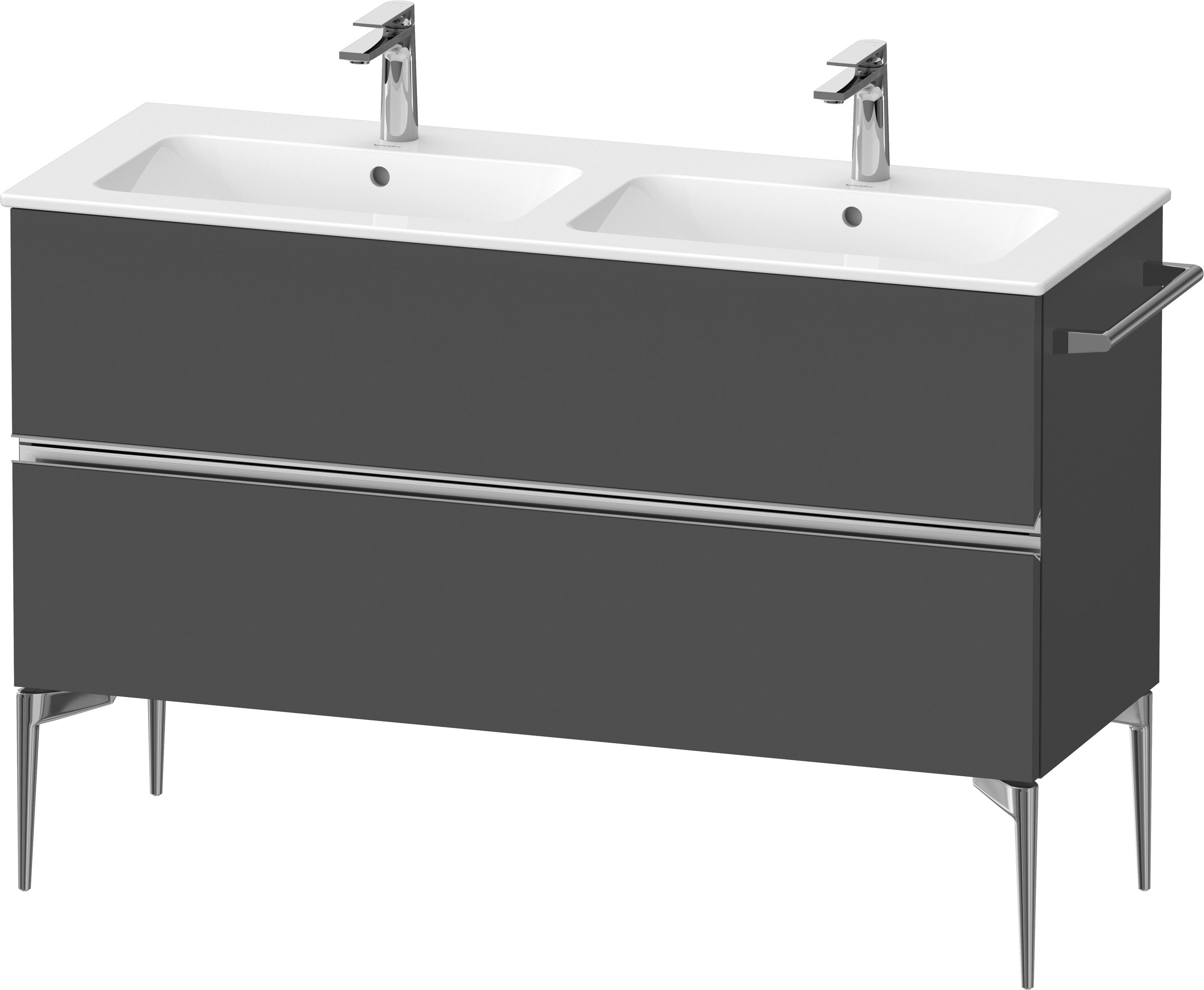 Duravit Sivida armario 128x47.7x59.1 cm suspendido, para lavabo grafito-cromo SV4647010490000