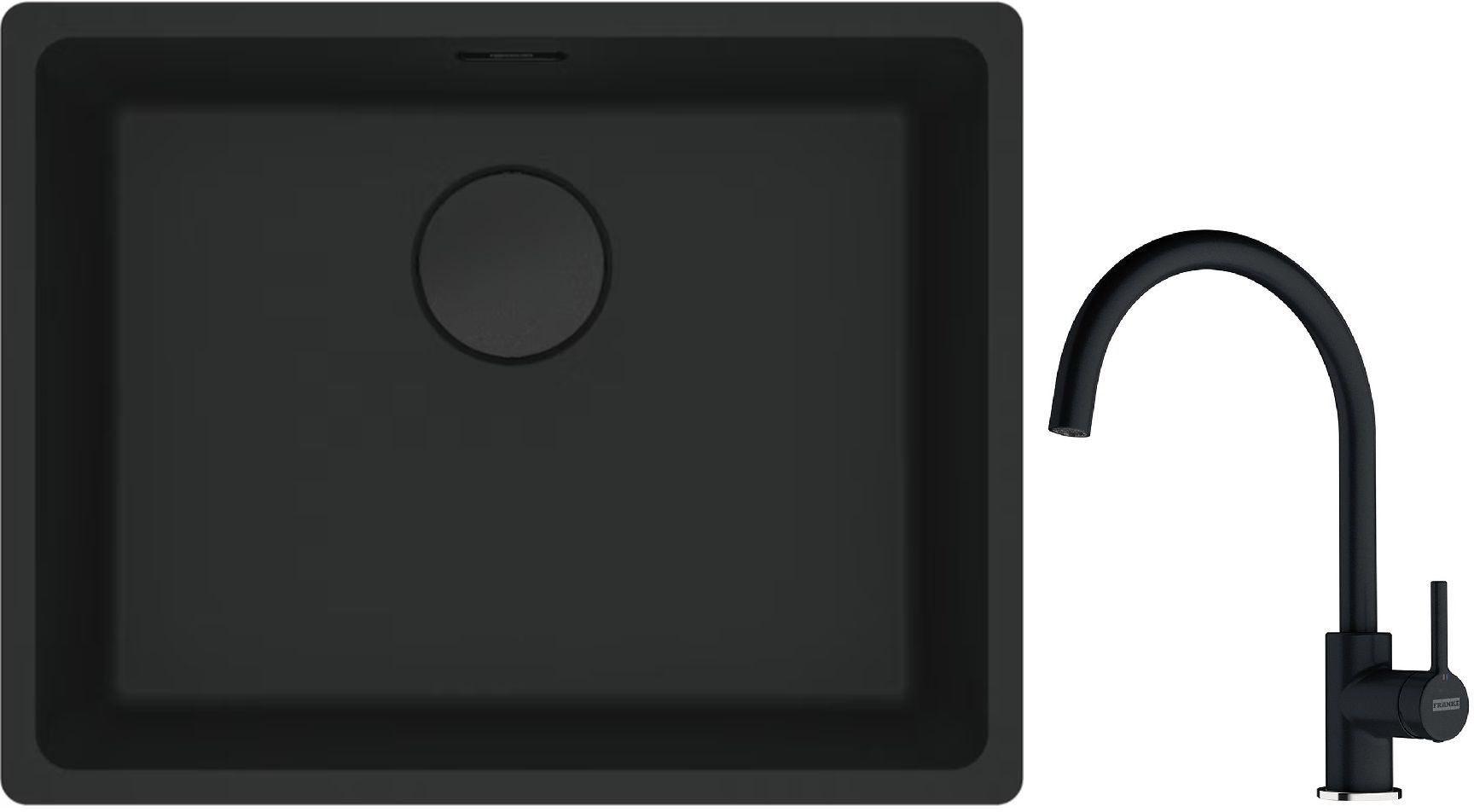 Conjunto fregadero de granito Franke Maris 125.0697.759, grifo de cocina Franke Lina 115.0626.020