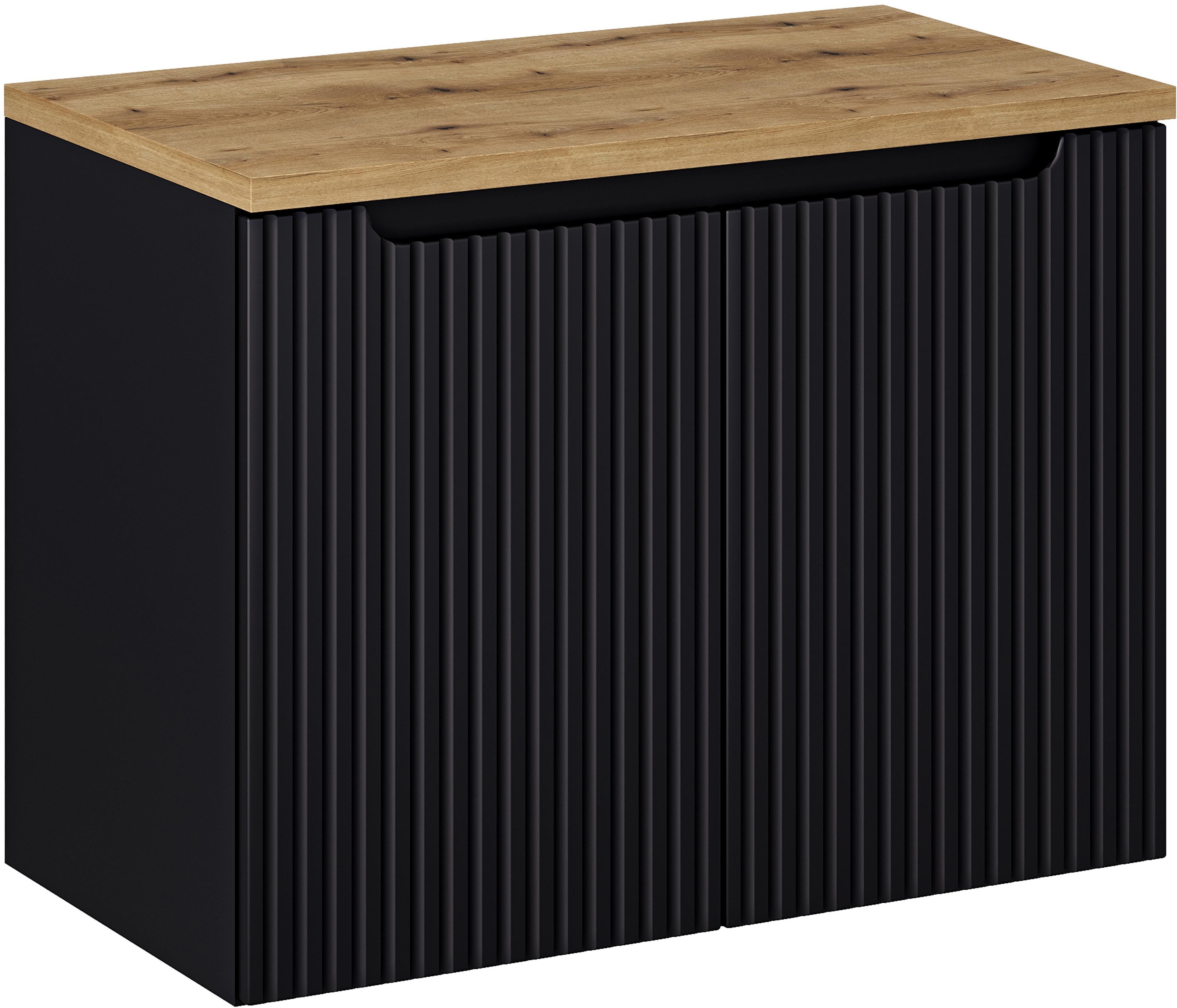 Conjunto armario Comad Nova Black NOVA BLACK D2 82-80-2D, encimera Comad Nova Oak NOVA OAK A 89-80