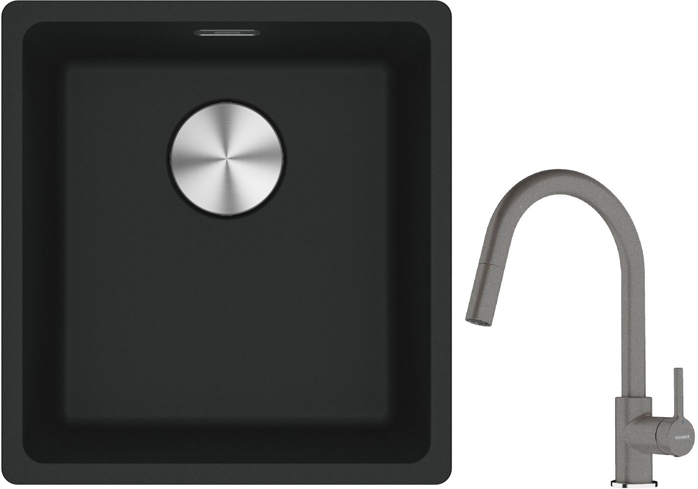 Conjunto fregadero de granito Franke Maris 125.0687.248, grifo de cocina Franke Lina 115.0626.057
