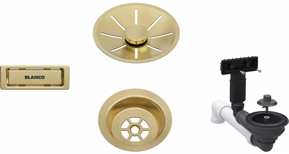 Blanco conjunto de rebosadero y desagüe 207423