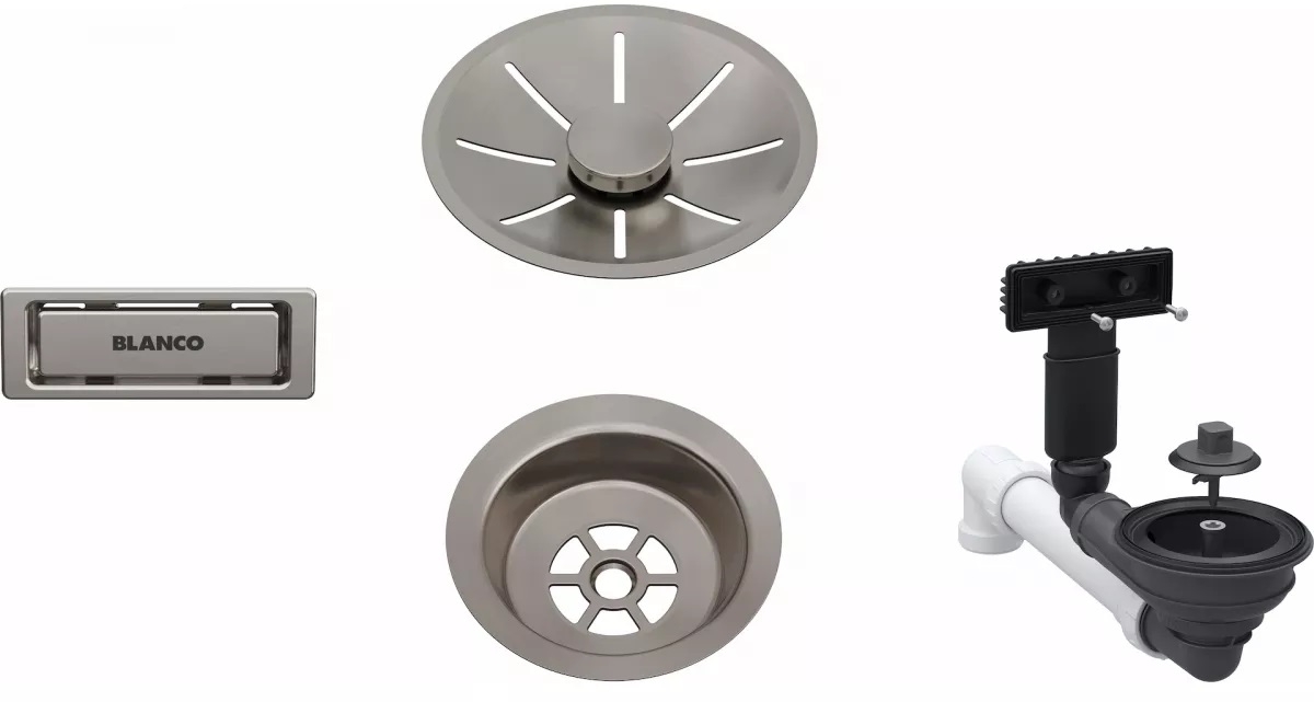 Blanco conjunto de rebosadero y desagüe 207425