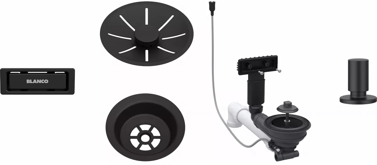 Blanco conjunto de rebosadero y desagüe 207426