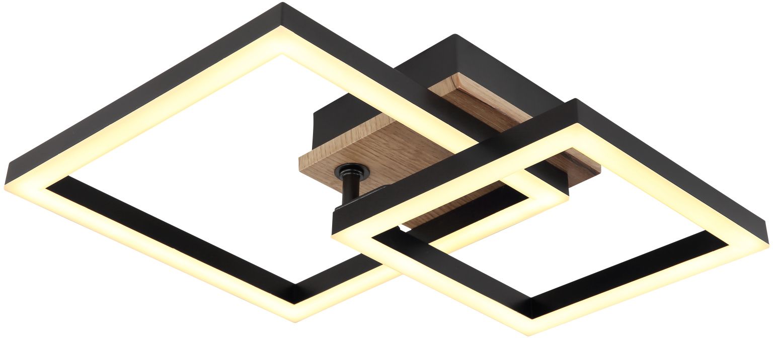 Globo Lighting Bard lámpara de techo 1x15 W negro-madera 672840-15