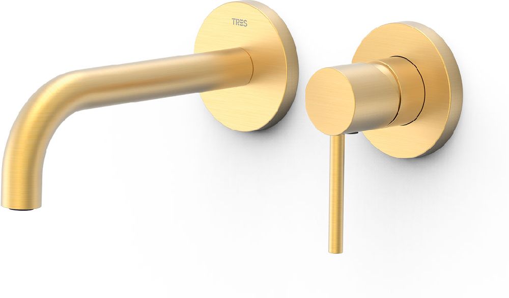 Tres Exclusive grifo para lavabo empotrado oro 26230021OM