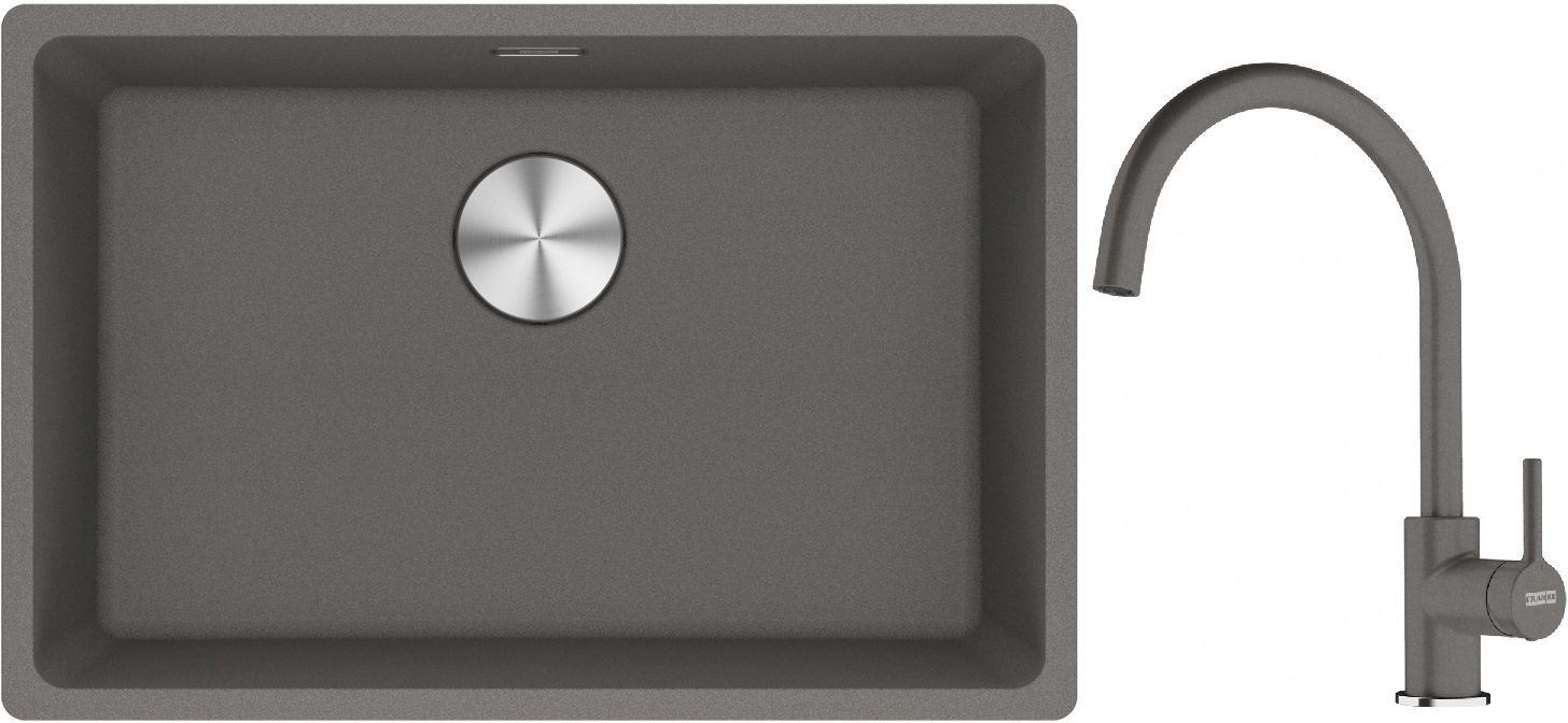 Conjunto fregadero de granito Franke Maris 125.0686.725, grifo de cocina Franke Lina 115.0626.022