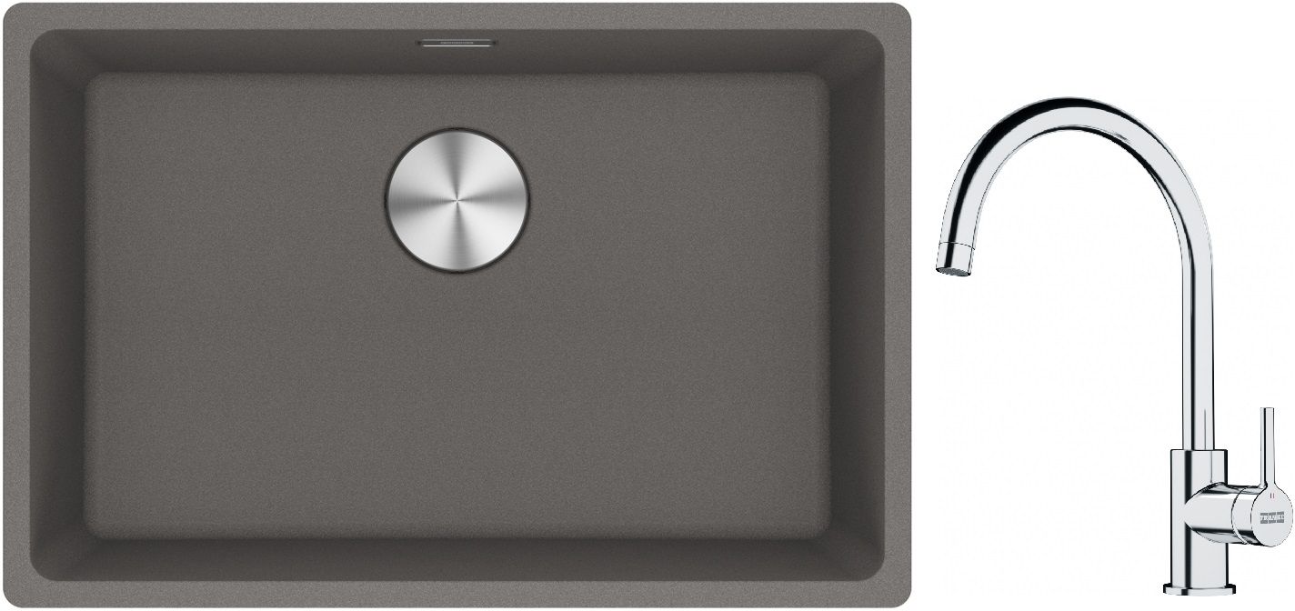 Conjunto fregadero de granito Franke Maris 125.0686.725, grifo de cocina Franke Lina 115.0693.228