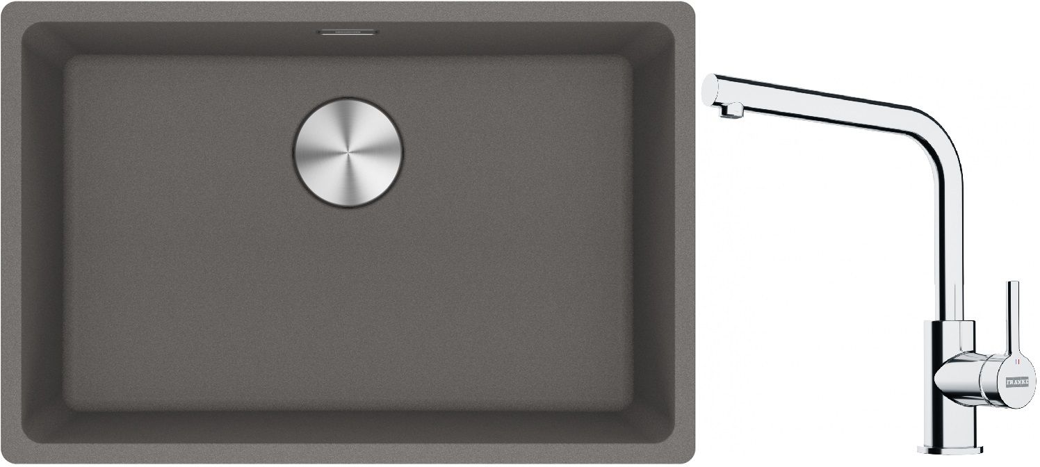 Conjunto fregadero de granito Franke Maris 125.0686.725, grifo de cocina Franke Lina 115.0693.230