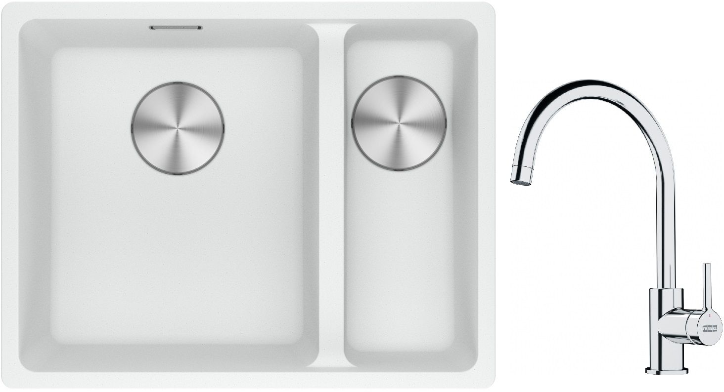 Conjunto fregadero de granito Franke Maris 125.0687.267, grifo de cocina Franke Lina 115.0693.228