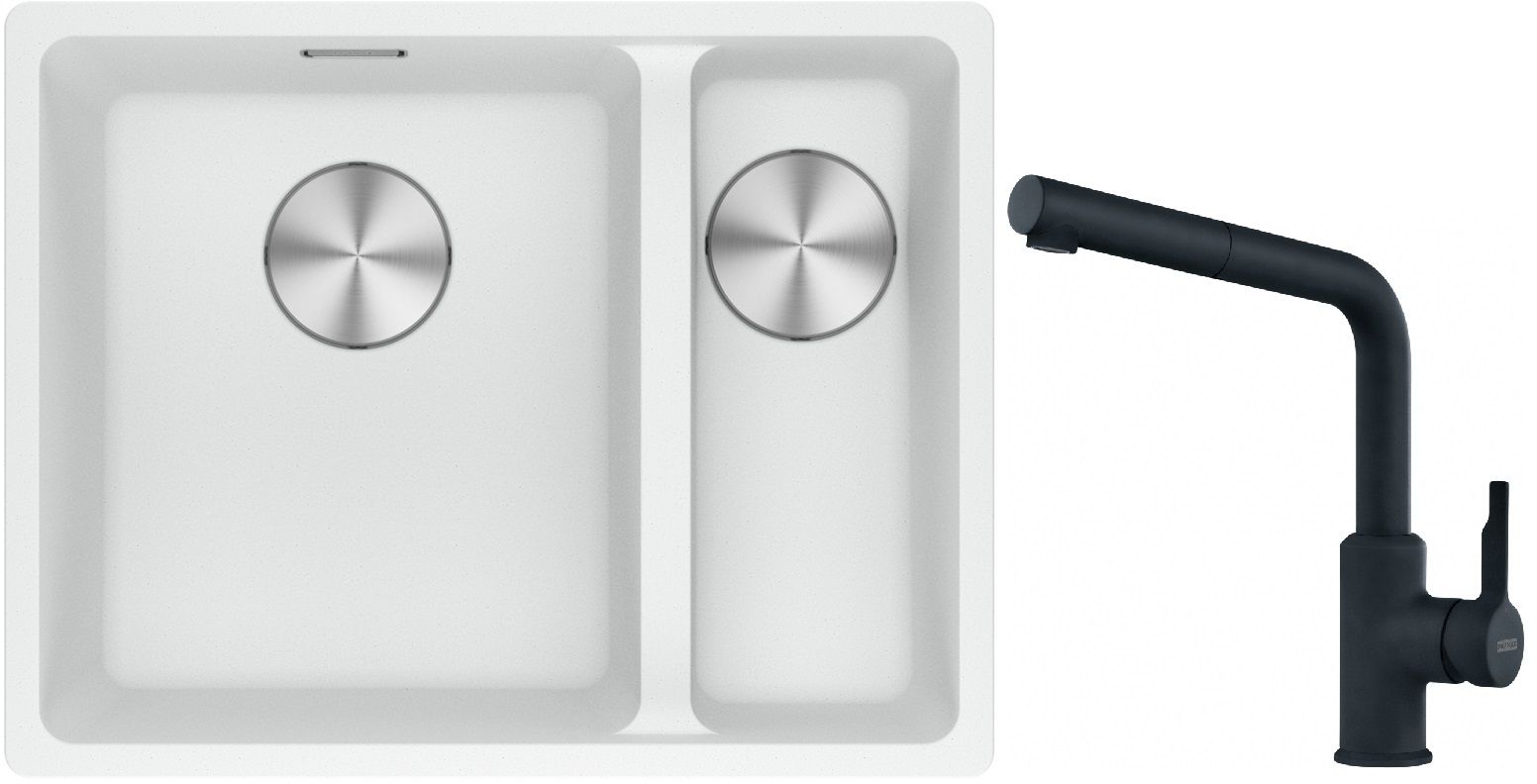 Conjunto fregadero de granito Franke Maris 125.0687.267, grifo de cocina Franke Urban 115.0627.523, 112.0545.792