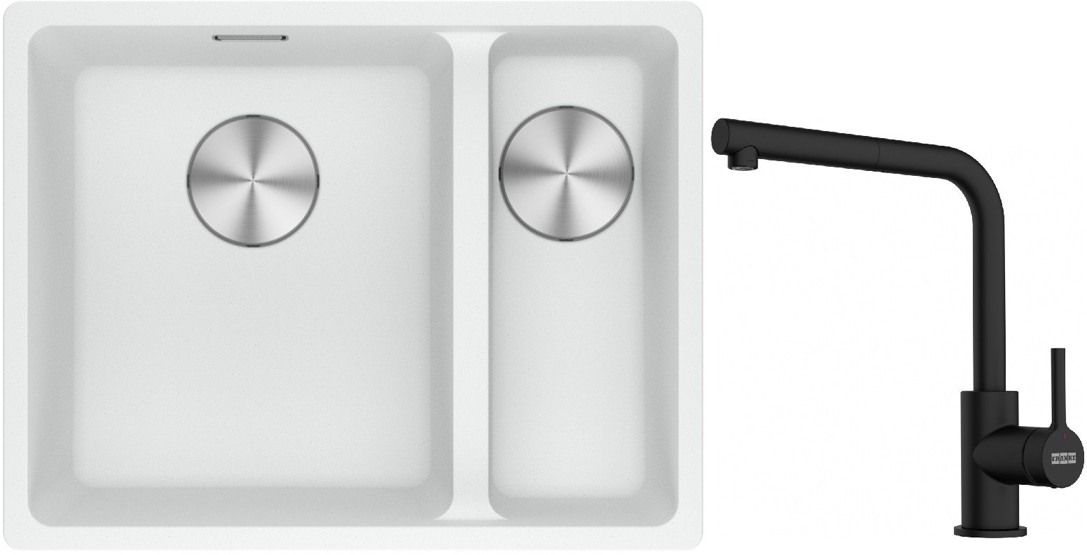 Conjunto fregadero de granito Franke Maris 125.0687.267, grifo de cocina Franke Lina 115.0712.435