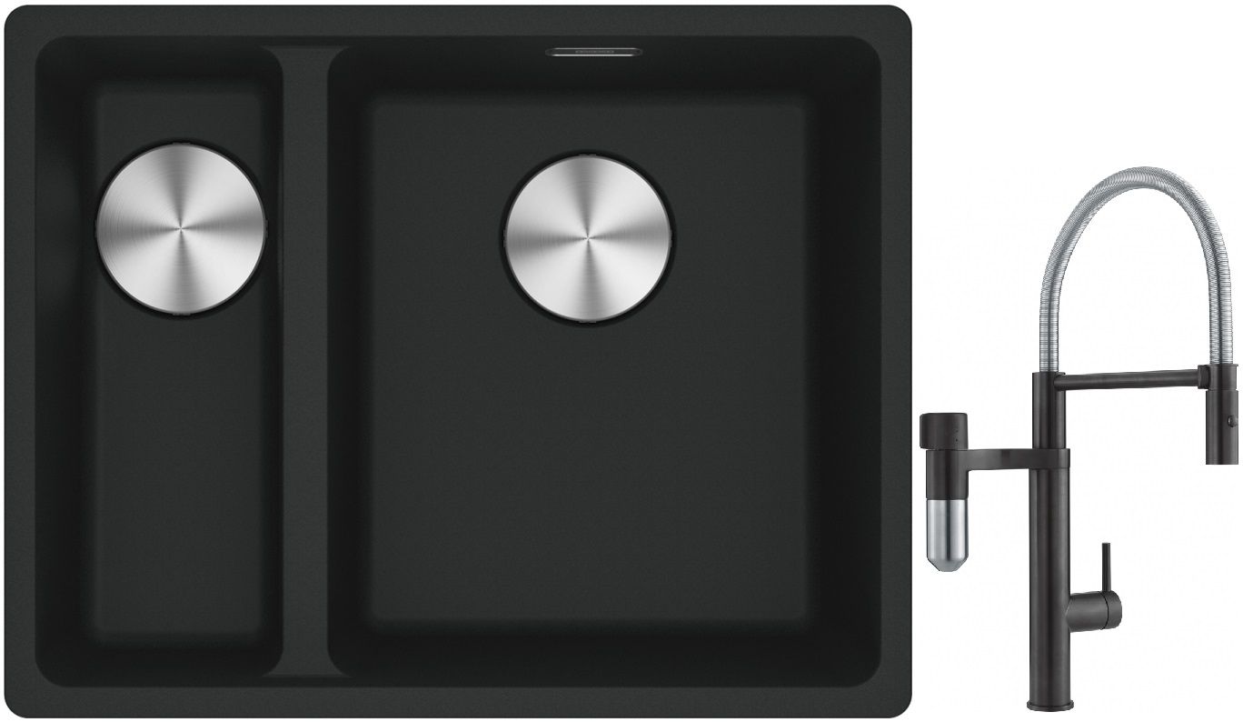Conjunto grifo de cocina Franke Vital Semi-Pro 120.0621.313, fregadero de granito Franke Maris 125.0687.268
