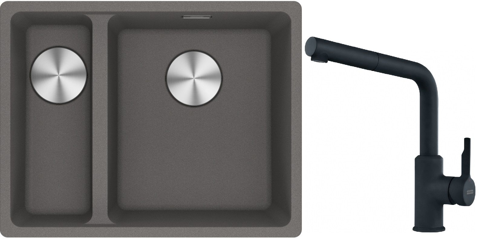 Conjunto fregadero de granito Franke Maris 125.0687.270, grifo de cocina Franke Urban 115.0627.523