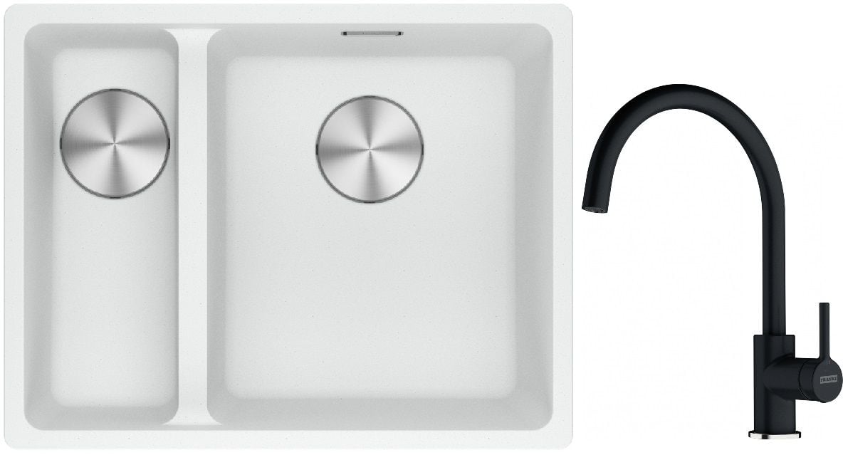 Conjunto fregadero de granito Franke Maris 125.0687.271, grifo de cocina Franke Lina 115.0626.020